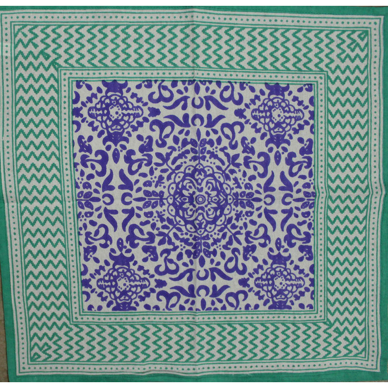 Jeip Set of Four Cotton Napkins, Purple/Green, 18" x 18"