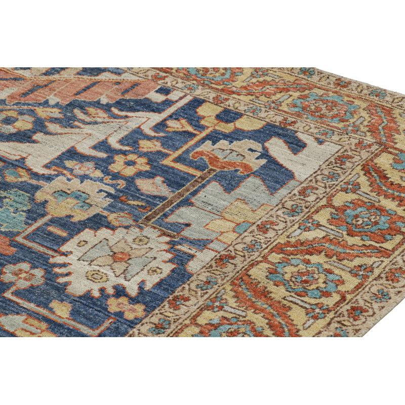 Burano Hand Knotted Wool Floral Area Rug, Rectangle 8' x 10'
