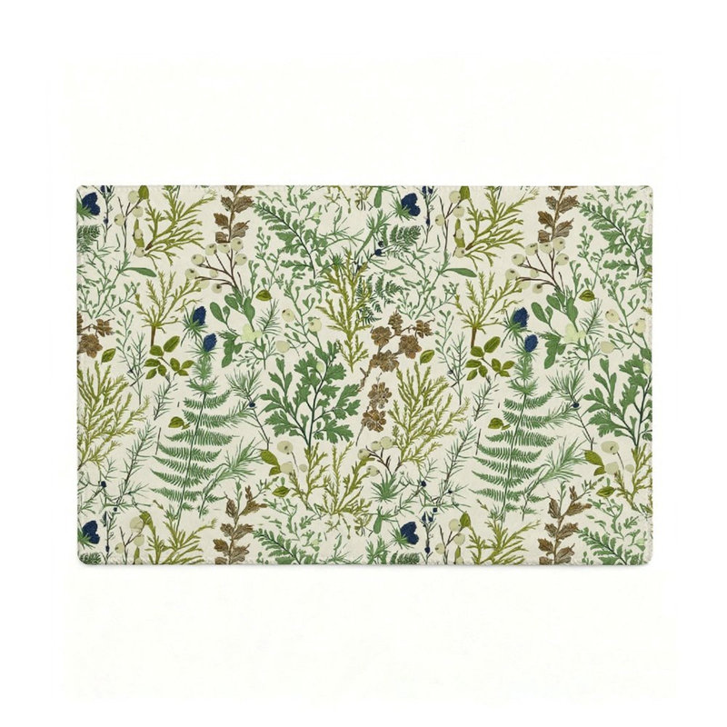 Tapis décoratif doux vert botanique pour chambre d'amis, 120 x 80 cm