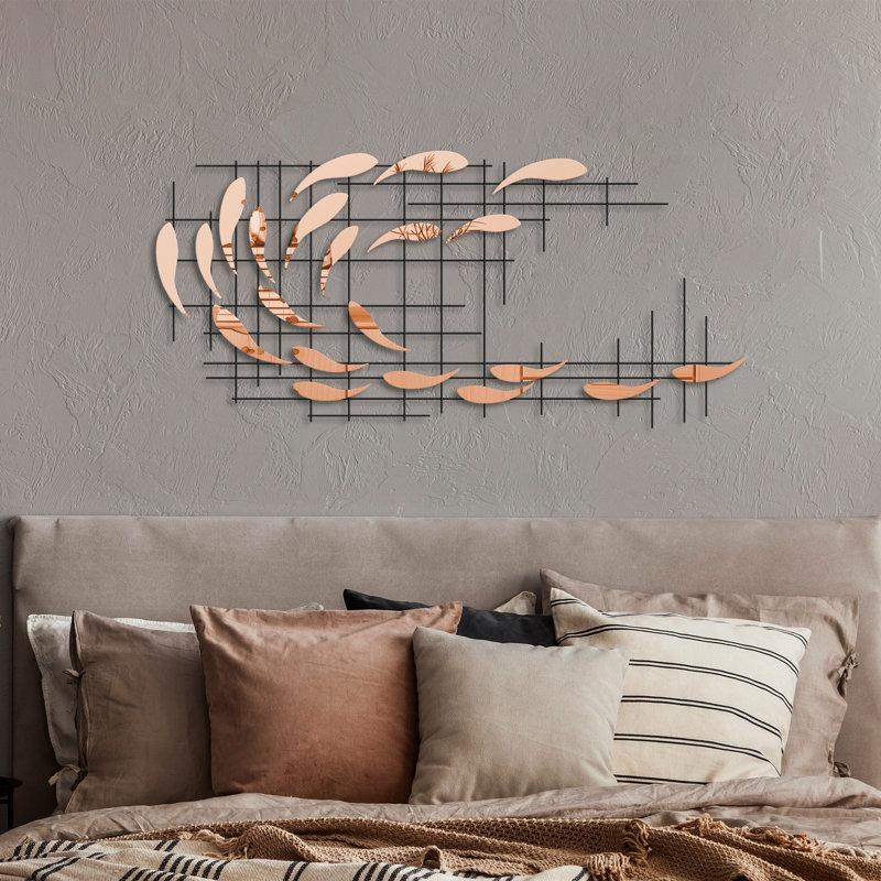 Stylish Decorative Metal Wall Accessory, Copper Finish, 19.7 x 11.8 inches | 100% Metal Construction, Thickness: 0.06 inches | Easy Wall Mount Design, Perfect for Home Decor & Modern Aesthetics
