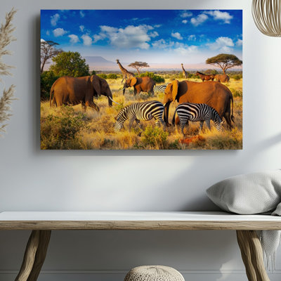 "Toile dans une scène de savane vibrante"