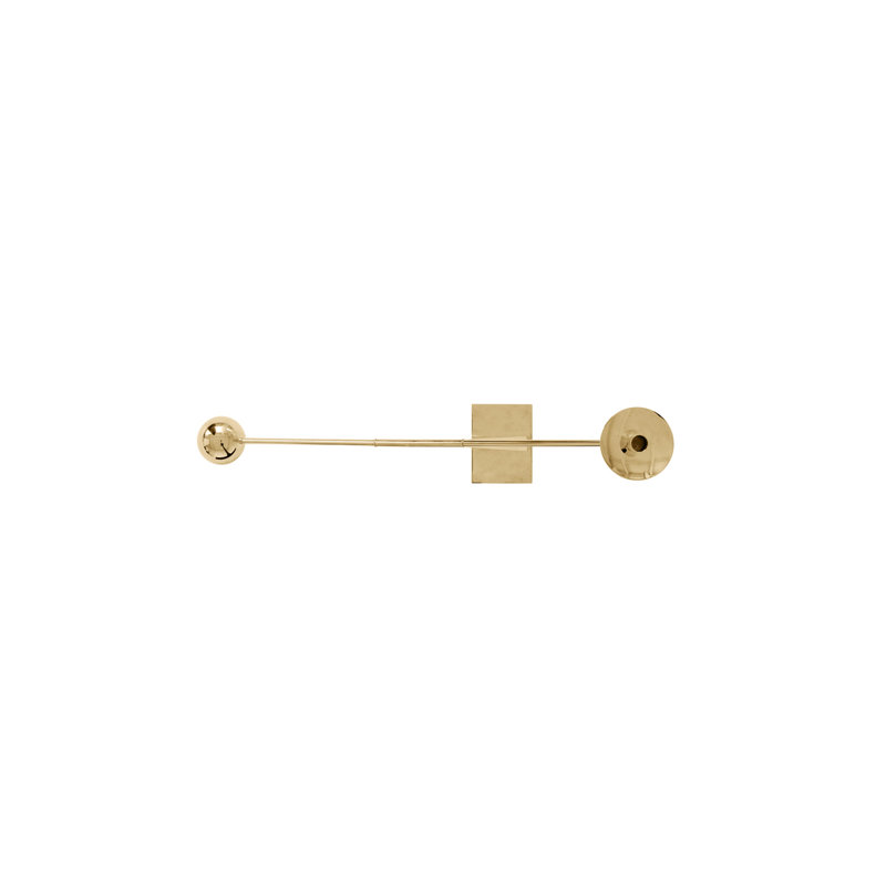 Interconnect Candlestick, Polished Brass, 16.3" H x 27.6" W x 5.1" D