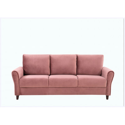 2-Piece Patricia Curved Arm Sofa Set, Matching 3-Seater Sofa  2-Seater Loveseat Combo, Mid-Century Modern Upholstered Couch Set with Wood Frame for L