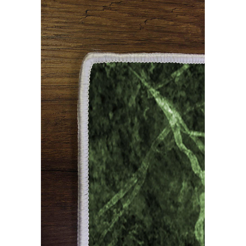 Stylish Woven Carpet (4 x 6 Feet), 100% Polyester, 0.3 in Pile Height | Antibacterial, Non-Slip PVC Dot Underside | Machine Washable, 3D Digital Printed Design | Perfect for Living Room, Bedroom & Office Decor