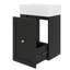 Meuble-lavabo moderne de 20 pouces, lavabo en céramique, armoire en panneau de fibres à densité moyenne avec tiroir, tablette latérale et poignée dorée - rangement compact pour les petites salles de bain-824219789