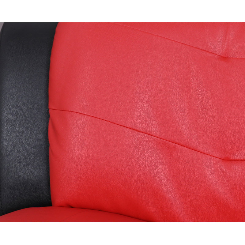 Halley 57'' Upholstered Loveseat, Black/Red Faux Leather