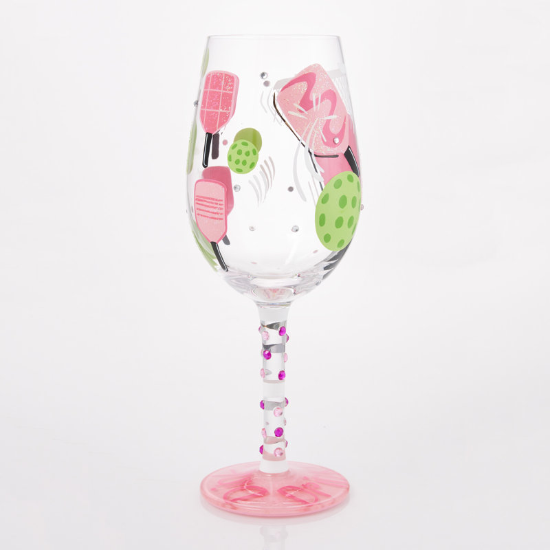 Verre à vin 15 oz Linka Pickleball Dink 'puis Drink Lolita