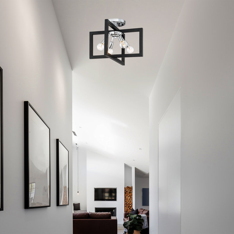 Julien Semi Flush Mount, Silver