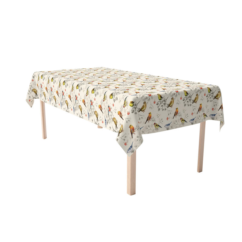 Rectangular Tablecloth, 100% Cotton, 52X104", Bird Watch, 120" L x 52" W