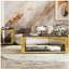 Table basse moderne rectangulaire noire, miroir