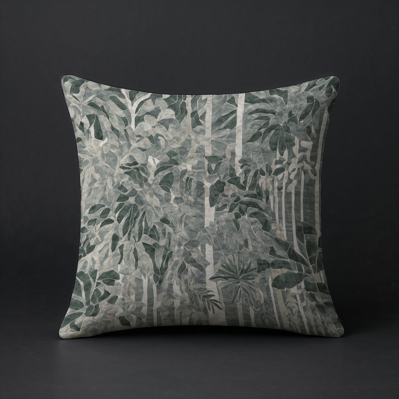 Coussin décoratif intérieur et extérieur Modern, Carré 18 po, Gris abstrait 77