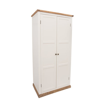 Engen 2 Door Solid + Manufactured Wood Wardrobe
