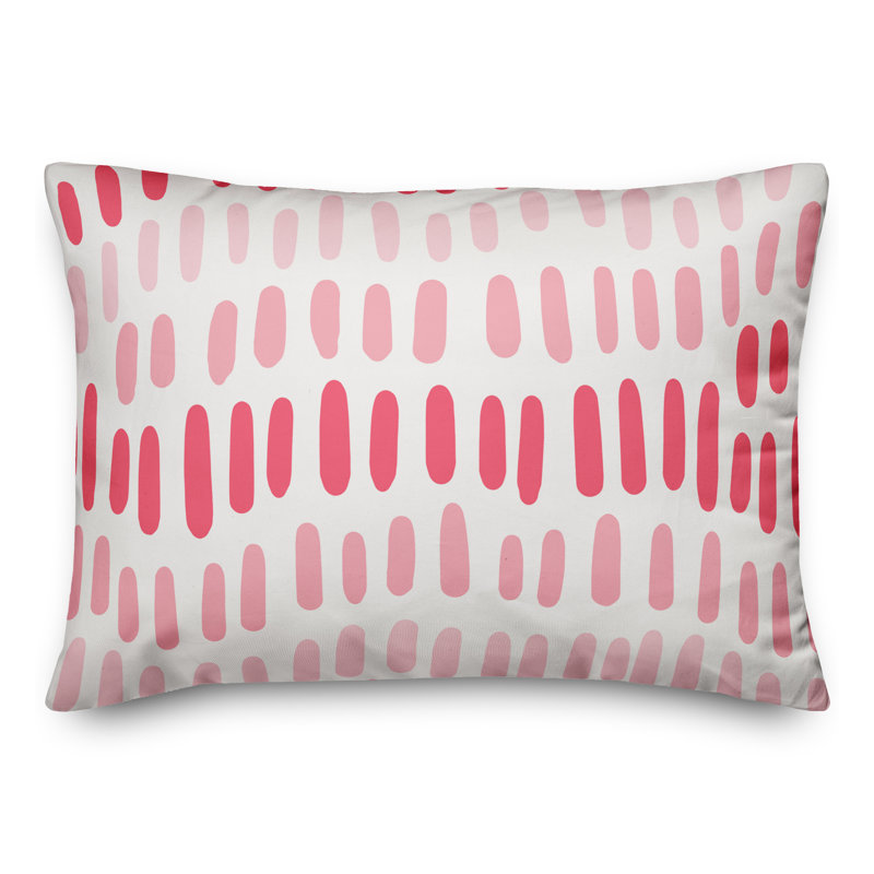 Housse de coussin d'extérieur rectangulaire , Pas de bourre, Rouge / Blanc