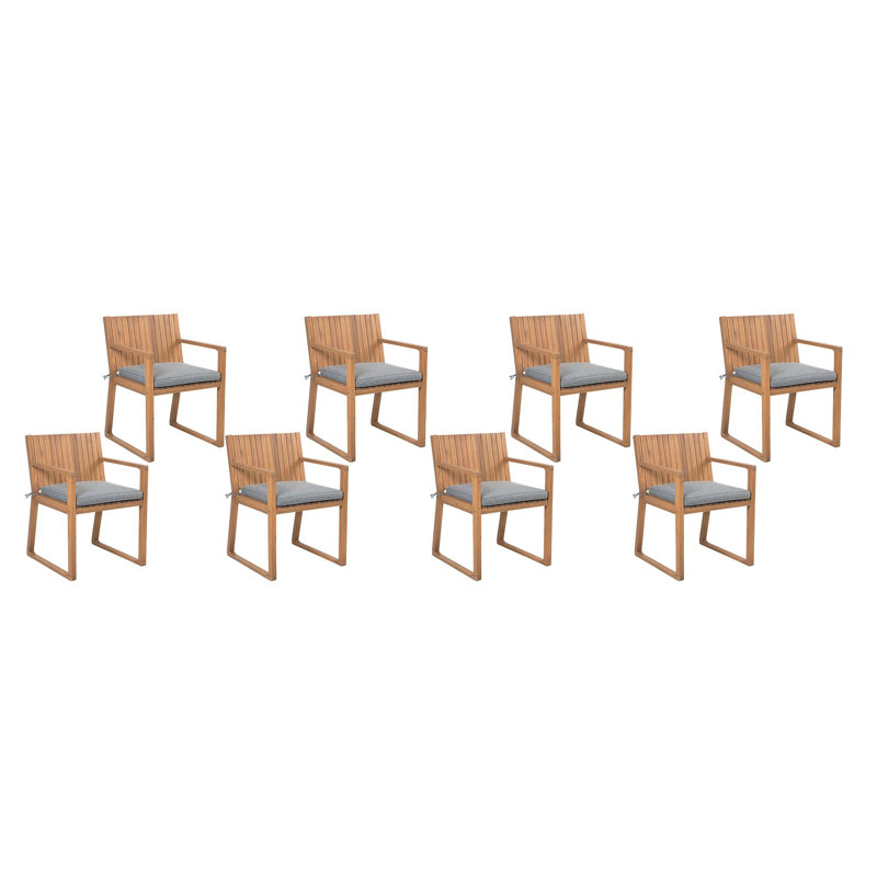 Iwar Patio Dining Side Chair with Cushion, Grey
