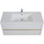 48" Wall-Mounted Bathroom Vanity With Sink, Floating Bathroom Storage Cabinet With Stone Resin Countertop And Soft Close Drawers, Glossy White-354461663-354461603