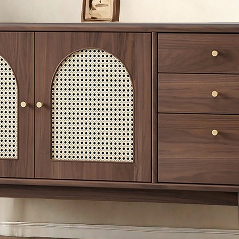 Multifunctional Rattan Weaving Sideboard, Brown