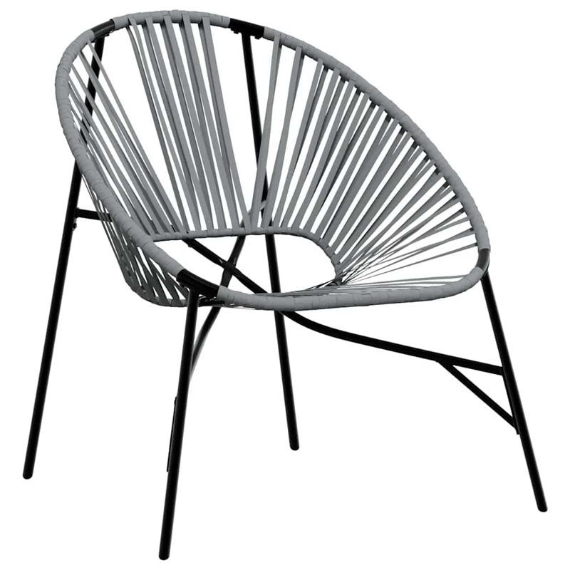 Garden Egg Chair Poly Rattan, Black/Light Grey
