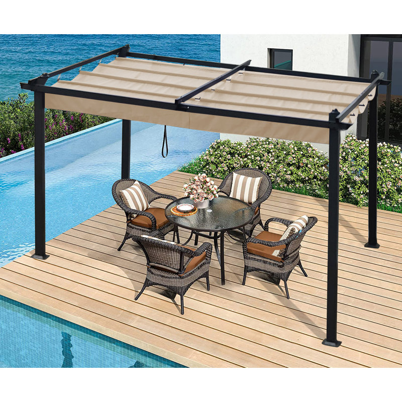 Toile de remplacement pour auvent pour pergola rétractable d'extérieur 10 x 10 pi, Kaki