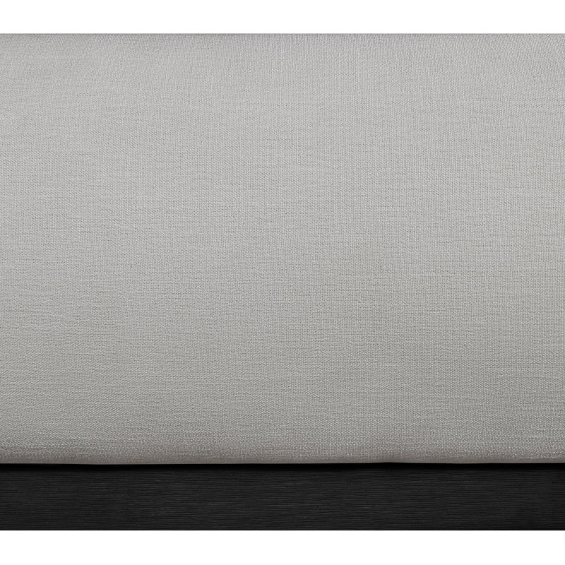 Humayrah Upholstered Panel Bed, Queen, Grey Chenille Fabric / Stained Black