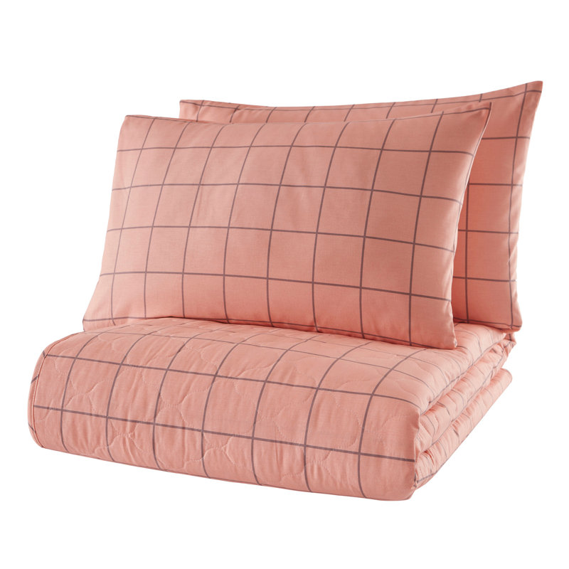 Ensemble de couvre-lit 100% coton Dukie, Rose