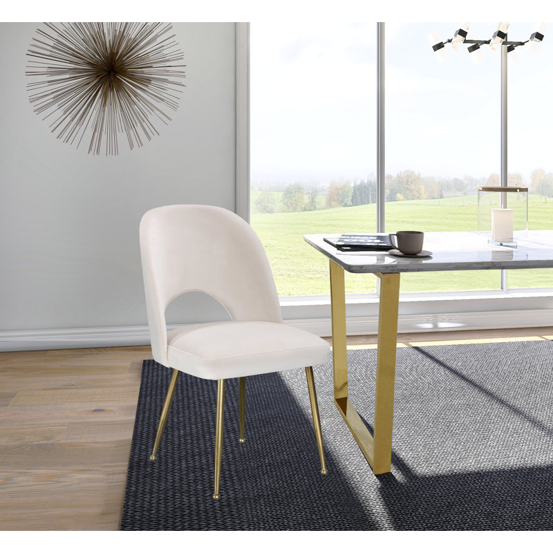 Chaise d'appoint Parnell, Velours crème