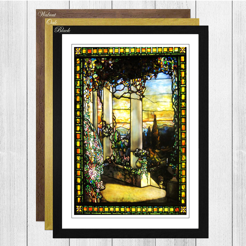 Stained Glass Window 2 by Louis Comfort Tiffany - Framed Print, Walnut