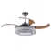 Contemporary Crystal LED Retractable Ceiling Fan With Light And Remote Control