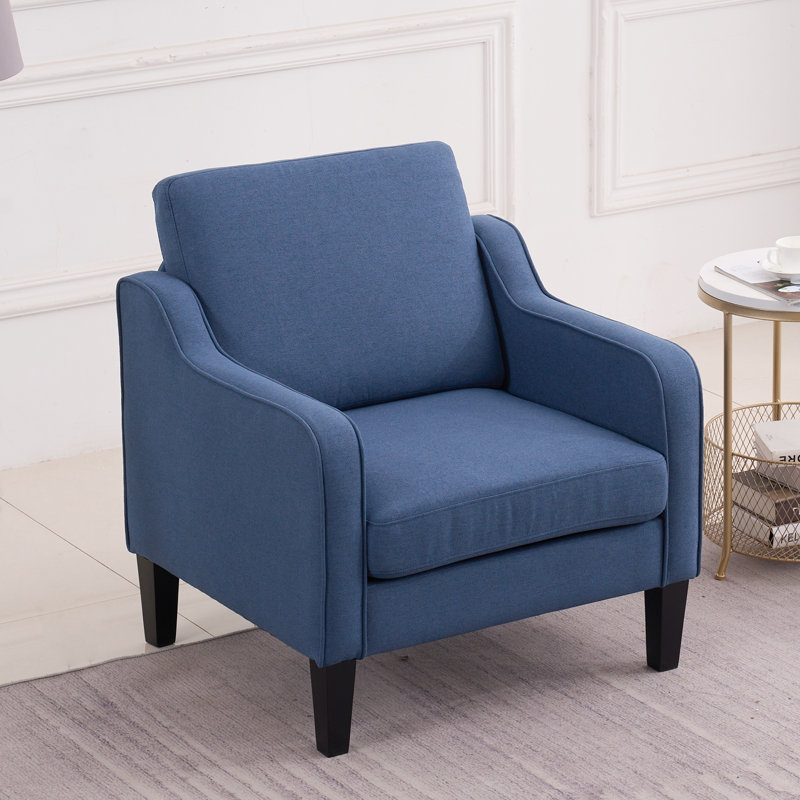 Amaryia Upholstered Armchair, Navy Blue Linen Blend