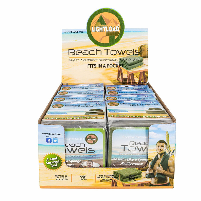 QuickDry Beach Towel: Ultra-Absorbent, Compact, Durable, 12-Pack, 36x60, Perfect for Travel & Outdoor Adventures