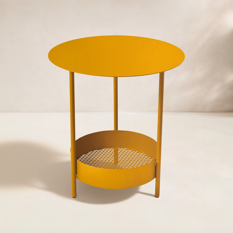 Salsa Outdoor Round Side Table, Honey Textured