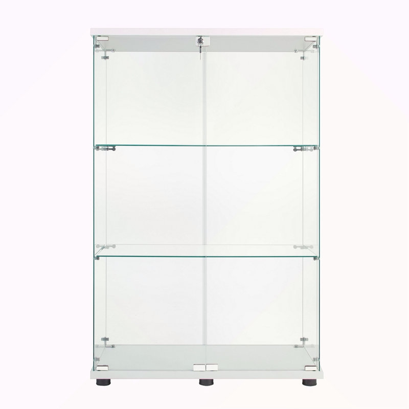 Vitrine à deux portes avec 3 tablettes, Blanc