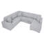 Canapé-lit rabattable en tissu moelleux de 122 pouces avec ports USB et canapé-lit modulaire en U surdimensionné rembourré confortable avec chaise de rangement, gris