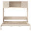 Grand lit escamotable avec armoires de rangement, beige