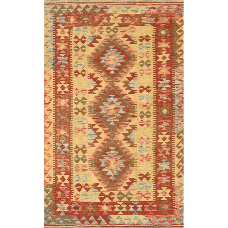 Tapis sud-ouest Mehroon / noir / bleu, Rectangle 7 pi x 10 pi
