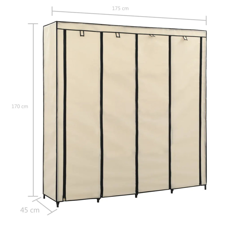 4 Door Wardrobe, Cream