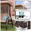 Balancelle-lit convertible 3 places pour terrasse extérieure de 195 cm (77 po) avec auvent réglable et porte-gobelets, capacité de 363 kg (800 lb).-468799445