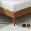 Grand lit plateforme Spindle avec tête de lit haute de 46,5 po, cadre de lit bohémien avec lattes de bois et support en métal, style Mid-Century moderne, aucun sommier nécessaire-837713365-837713355