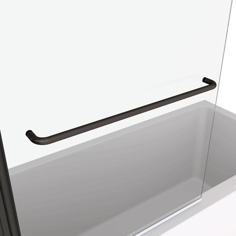 Pare-baignoire pivotant avec verre trempé de 1/4 po et barre à serviettes
