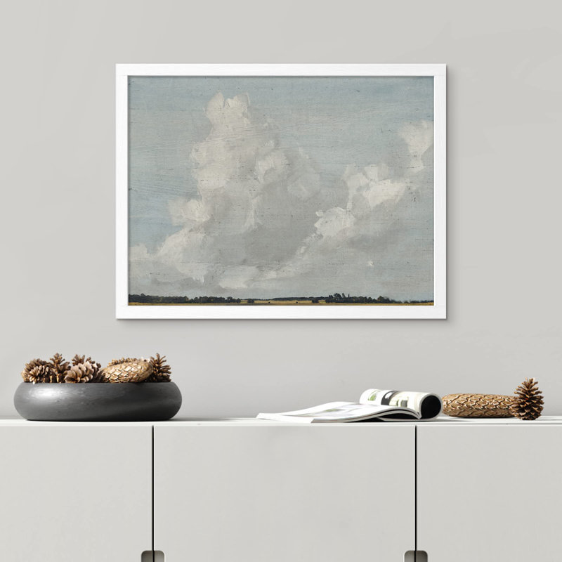 «Pastel Storm Cloud Landscape» sur papier, H 12 po x l 16 po, Blanc