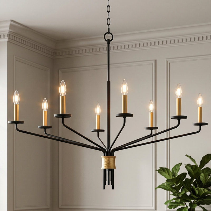 Lustre noir mat 8 lumières Alexander