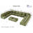 14 Seat Corduroy Convertible Modular Sectional Sofa With Storage, 12 Back Cushion 12 Throw Pillow-417269816