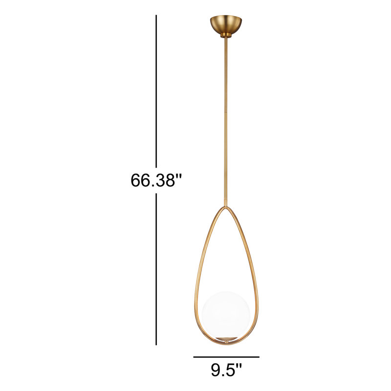 Alain 1 - Light Single Pendant, Burnished Brass