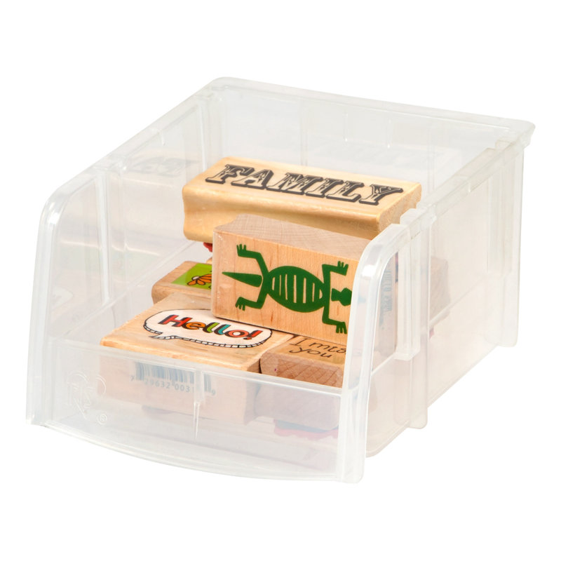 Bac décoratif en plastique IRIS, Transparent, H 3 po x l 4,5 po x P 7,5 po