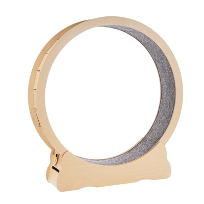 52" Wooden Cat Exercise Wheel, User - Clean, Enhances Indoor Atmosphere For Pets Cleanup, Pre Installed Wheel