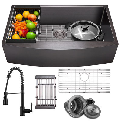 Évier de cuisine de ferme avec robinet L 1 33 po x L 20 po