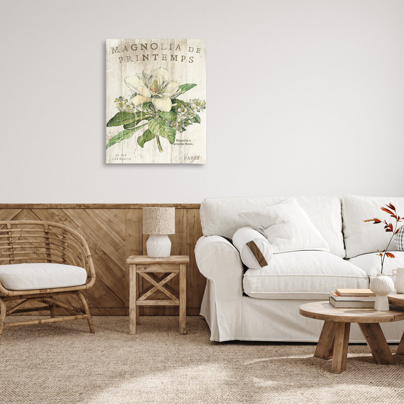 «French Magnolias in Spring», art mural sur toile tendue XXL par Sue Schlabach, H 40 po x l 30 po