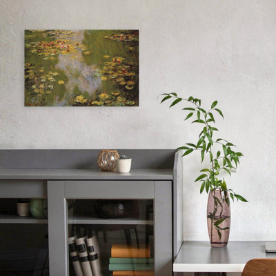 Water Lilies 1919 Classic Traditional Contemporary Lily Lotus Flower Wall Art Print by Claude Monet - 1 Piece Wrapped Canvas Wall Art