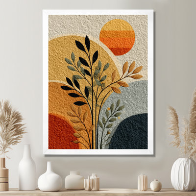 Orange et noir Boho Desert Retreat - Botanicals Wall Art Decor, impression sur toile botanique orange