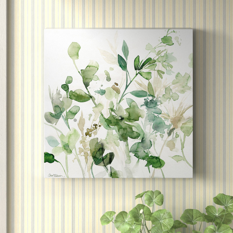 Argita " Sage Garden I ", 10" H x 10" W, Wrapped Canvas, No Frame