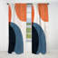 Panneau de rideau Boho, motif occultant bleu orange - Motif boho bleu et orange minimaliste I-960801443